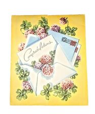 Sweet vintage Mid Century CONGRATULATIONS Greeting Card 1940s 50s picture