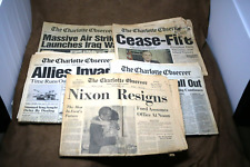 Vintage Charlotte Observer Newspaper Lot 5 1974 Nixon Resigns 1991 Iraq War Full picture