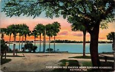 View Across Halifax River Seabreeze Daytona FL Florida Postcard VTG UNP Vintage picture