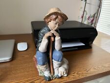 vintage large Nadal porcelain Boy with sheep figurine 10 inches tall nice picture