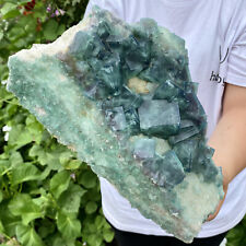 12.23LB Large Natural Green FLUORITE Quartz Crystal Cluster Mineral Specimen picture
