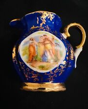 Vtg Bareuther Bavaria Germany Mini Pitcher Cobalt Blue Gold-Colored Trim 3” Tall picture