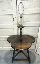 Vintage Fredrick Cooper? Wood Floor Lamp ~ Hinged Table Surround picture