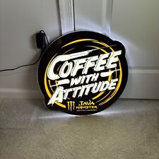 Monster Energy Java Coffee with Attitude LED Hanging Sign Light Up picture