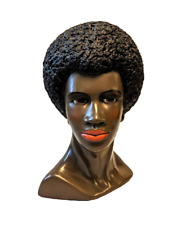 Mid Century Vintage Marwal Ind. Chalkware Black African Bust Natural Hair Afro picture
