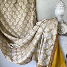 Vintage French Opulent gold curtain damask upholstery fabric The Textile Trunk picture
