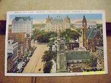 1930 Bird's Eye View Official Buildings Albany NY New York trolley car lines picture