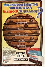 VINTAGE PRINT ADVERTISING STRIPED CHIPS AHOY CHOCOLATE CHIP COOKIE NABISCO 1987 picture