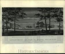 1961 Press Photo Architect's sketch of Public Works building in Albany, New York picture