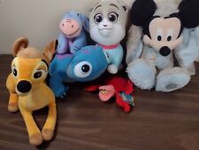 Mixed Lot of Disney Plush Mickey Eeyore Bambi Little Mermaid Lot of 6 picture