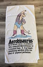Vintage Aerobisaurus Towel SZ 52 X 28.5 Bath Gym Jay Franco Cliff Galbraith FLAW picture