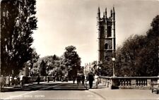 Vintage real photo postcard - MAGDALEN BRIDGE, OXFORD posted 1962 picture