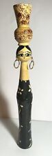 Egyptian Folk Art Vintage Mid Century Woman Wood Spindle Doll Handmade 13.5