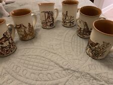 Vintage Set Of Ashdale Pottery Ceramic Mugs Hunting And Historical Motifs  picture
