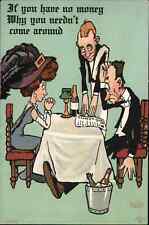 R. Lillo Henpecked Husband Gets Check at Fancy Restaurant c1910 Vintage Postcard picture