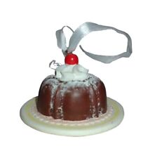 Chocolate Cake Whipped Topping Cherry Top Christmas Tree Holiday Ornament 1 1/4