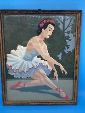 Vintage Mid-Century Paint by Number Ballerina Ballet Picture Framed picture