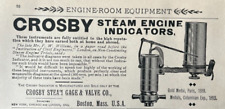 Steam Engine Vintage Print Ad Crosby Steam Gave Valve Co Machinery Boston 1894 picture