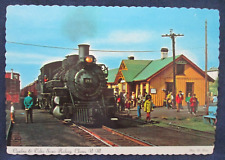ca1980 Chama New Mexico Cumbres & Toltec Scenic RR Train at Depot Postcard picture