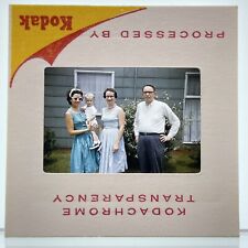 60s 35mm Slide Family Portrait in Yard Kodachrome Vtg 1960s picture