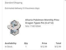 [Presell] Altaria Pokémon Monthly Pins: Dragon Types Pin (5 of 12) ⭐U.S. ORDER⭐ picture