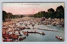 Henley-On-Thames England, Regatta, Left Bank Of The Thames, Vintage Postcard picture
