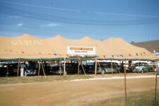 #WE5- Vintage 35mm Slide Photo- Tent- Car Dealership- Red Kodachrome 1950s picture