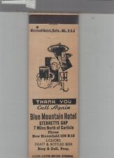 Matchbook Cover Blue Mountain Hotel Sterretts Gap North Of Carlisle, PA picture