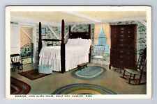 Duxbury MA-Massachusetts, John Alden House Bedroom, Antique Vintage PC Postcard picture