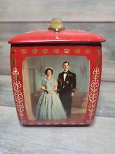 1950s Tin Litho Box. Queen Elizabeth & Prince Phillip, Edward Sharp & Sons Ltd picture