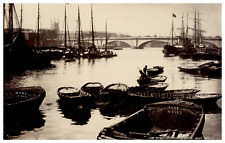 George Washington Wilson, England, The Thames below London Bridge Vintage Album picture