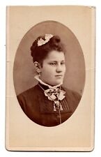 ANTIQUE CDV C. 1870s HENRY W. BIFFAR YOUNG LADY IN FANCY DRESS BROOKLYN NEW YORK picture