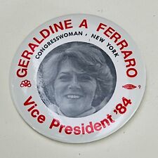 Rare Vintage 1984 Geraldine Ferraro For Vice President Pin-Back 3