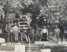 Massachusetts Men Working Construction Gardner MA Photographer Vintage Photo picture