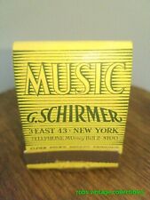 Matchbook G.Schirmer Music & Records New York Vintage Feature Advertising  picture
