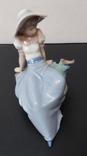 Lladro 1987 NAO #1042 Girl Listening to Bird Song Mint Figurine Retired (No box) picture