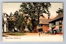 Putney VT-Vermont, Main Street, Advertising, Antique, Vintage Souvenir Postcard picture