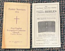 1914 Topeka Kansas First Evangelical Lutheran Church Easter Services program picture