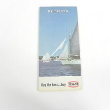 VINTAGE 1968 TEXACO OIL COMPANY MAP OF FLORIDA TOURING GUIDE GAS OIL PROMO picture
