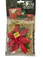 Vintage 1985 Snap-Ons Gift Package Decoration by Stribbons Sealed Poinsettia picture