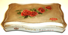 Vintage Droste's Chocolate Bonbons Tin / Metal Candy Box w/ Roses Droste Holland picture