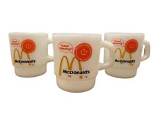 Vintage McDonald’s Fire King Mugs X3. Anchor Hocking Stacking “Good Morning” picture