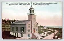 c1908~Old Mission Church~1830~Mackinac Island Michigan MI~Antique Postcard picture