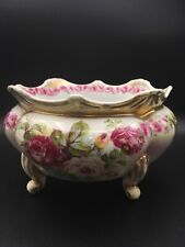 Antique Royal Vienna  Hand Painted Roses  Footed  Vase Jardiniere Cachepot Bowl picture