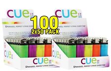 100 - 2x50 CUE II Classic Lighters, Assorted Colors, Regular Size, Long Lasting picture