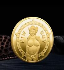 Gold You Win You Lose Sexy Lady Heads Tails Challenge Token Coin picture
