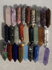 27pcs Natural mixed Obelisk Quartz Crystal Wand Double Point reiki Healing picture