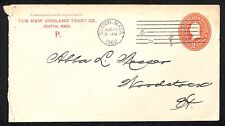 Boston, MASS New England Trust Co. 1902 Cover w/ Embossed Stamp picture