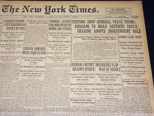 1918 JANUARY 12 NEW YORK TIMES - TEUTONS DROP GENERAL PEACE TERMS - NT 7921 picture