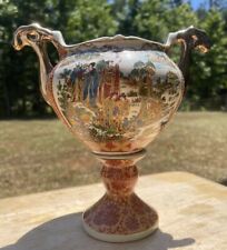 Royal Satsuma Double Handled Pedestal Bowl Vintage picture